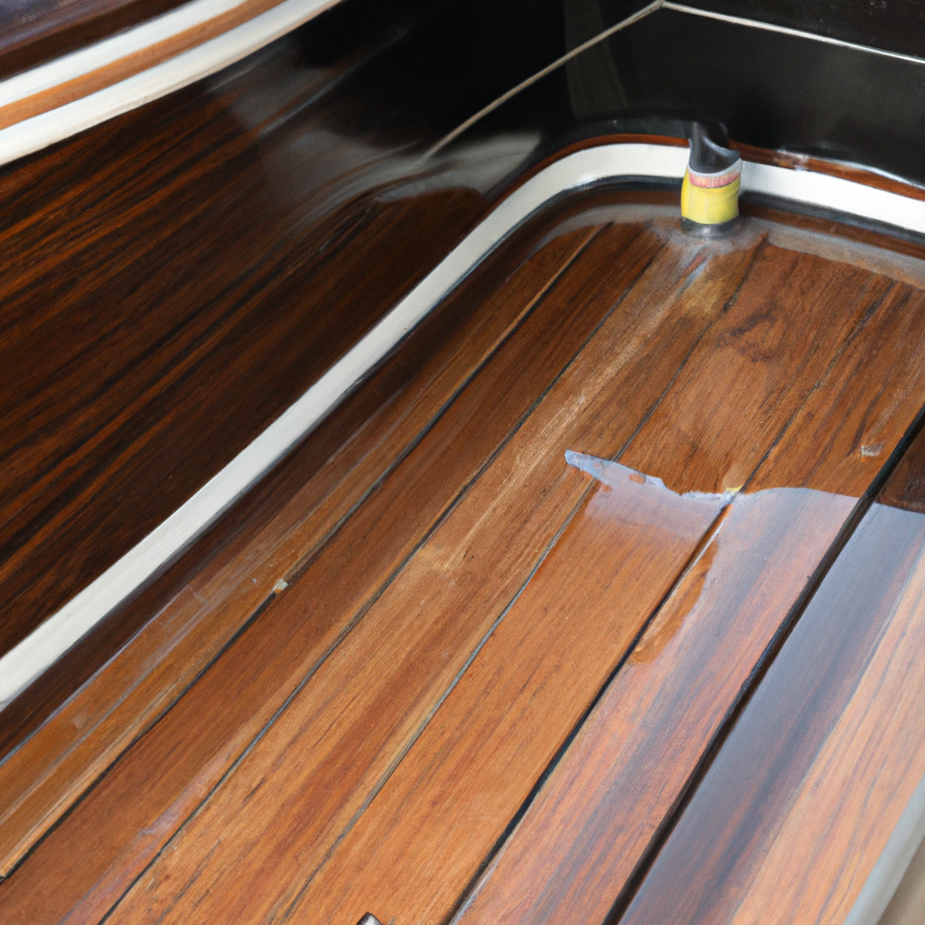 Restauro coperta in teak con calafataggio e finitura oliata